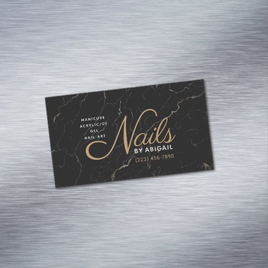 Moderne schwarze und goldene Marmorschwänze nach d Magnetische Visitenkarte (Beispiel)
