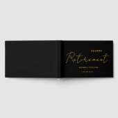 Moderne schwarze und goldene personalisierte Glück Gästebuch (Voll)