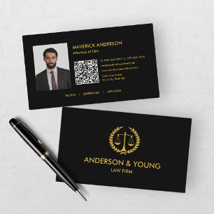Moderne schwarze und goldene professionelle Foto f Visitenkarte