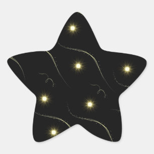 Moderne schwarze und goldene Shooting Stars Stern-Aufkleber