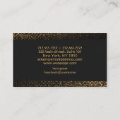 Moderne schwarze und goldene Visitenkarte (Rückseite)