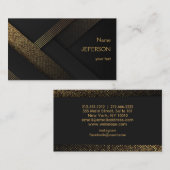 Moderne schwarze und goldene Visitenkarte (Vorne/Hinten)