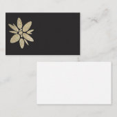 Moderne, schwarze und goldene Visitenkarten-RSVP-K Begleitkarte (Vorne/Hinten)