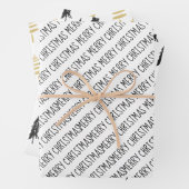 Moderne schwarze und goldene Weihnachtsbaume Geschenkpapier Set (Beispiel)