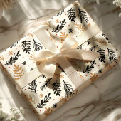 Moderne schwarze und goldene Weihnachtsfolien Geschenkpapier