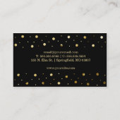 Moderne schwarze und goldgelbe Polka Dots Visitenkarte (Rückseite)