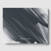 Moderne, schwarze und graue Pinselstriche Gästebuch (Rückseite)