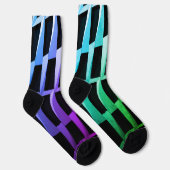 Moderne schwarze und graue Socken mit geometrische (Rechts)