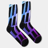 Moderne schwarze und graue Socken mit geometrische (Rechts)