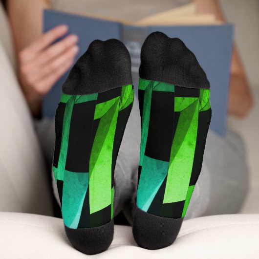 Moderne schwarze und graue Socken mit geometrische (Unterseite)