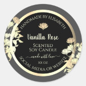 Moderne schwarze und graue Verpackungsmarken Gold Runder Aufkleber (Vorderseite)