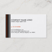 Moderne schwarze und korallenfarbene Streifen auf Visitenkarte (Rückseite)