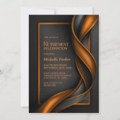 Moderne schwarze und orange Abschiedsparty Einladung (Vorderseite)