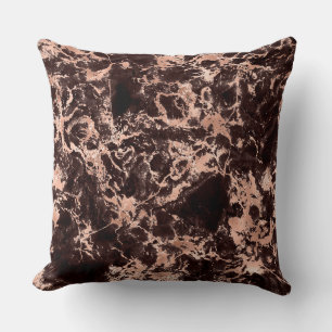 Moderne schwarze und roségoldene Marmoroptik Kissen