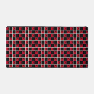 Moderne schwarze und rote Diamantmuster Schreibtischunterlage