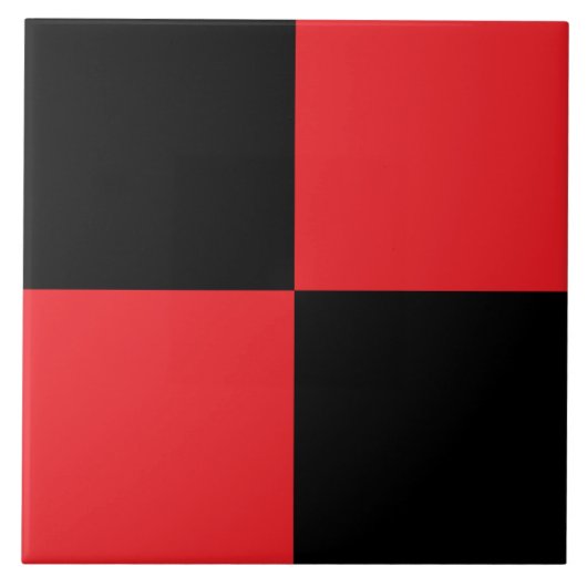 Moderne schwarze und rote karierte Keramikfliese (Vorderseite)
