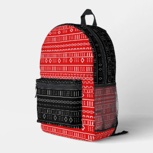 Moderne, schwarze und rote Stoffbekleidung Bedruckter Rucksack