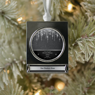 Moderne schwarze und silberne professionelle Gesch Banner-Ornament Silber