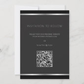Moderne schwarze und silberne Ring-Foto-Save-the-D Save The Date (Rückseite)