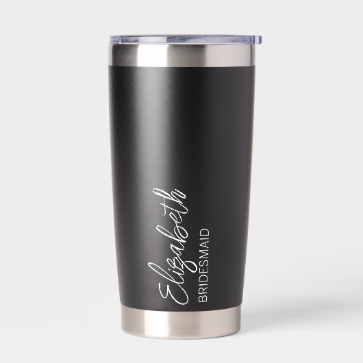 MODERNE SCHWARZE UND WEISSE BRIDESMAID TUMBLER THERMOBECHER (Links)