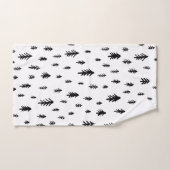 Moderne schwarze und weiße Doddle Weihnachtsbaumen Badhandtuch Set (Handtuch)