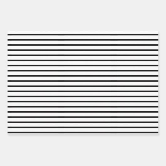 Moderne schwarze und weiße Herzstücke Streifen Pol Geschenkpapier Set (Vorderseite 3)