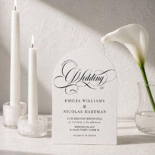 Moderne schwarze und weiße Hochzeitseinladung Einladung