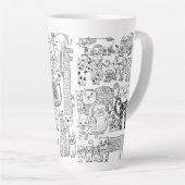 Moderne schwarze und weiße Katzen und Kätzchen dek Milchtasse (Rechte Ecke)