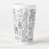 Moderne schwarze und weiße Katzen und Kätzchen dek Milchtasse (Vorderseite)