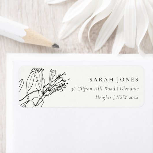 MODERNE SCHWARZE UND WEISSE LINIE ZEICHNEND BLUMEN (Insitu)