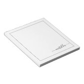 Moderne schwarze und weiße Mädchenschrift Notizblock (angewinkelt)