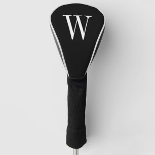 Moderne schwarze und weiße Monogrammanfangsbuchsta Golf Headcover