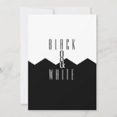 Moderne, schwarze und weiße Party Einladungen (Rückseite)