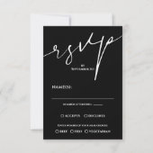 Moderne schwarze und weiße QR-Code-Hochzeit RSVP Karte (Vorderseite)