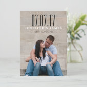 MODERNE SCHWARZE UND WEISSE SAVE THE DATE KARTE (Stehend Vorderseite)