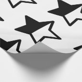 Moderne schwarze und weiße Sterne Geschenkpapier (Ecke)