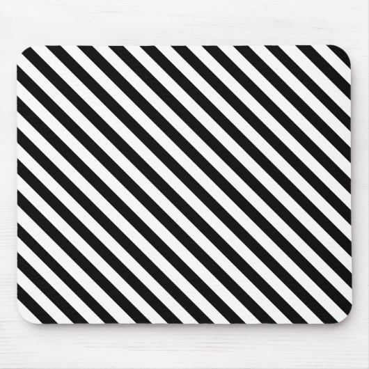 Moderne schwarze und weiße Streifen Mousepad (Vorne)