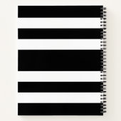 Moderne schwarze und weiße Streifen Notizblock (Rückseite)