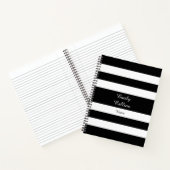 Moderne schwarze und weiße Streifen Notizblock (Innenseite)