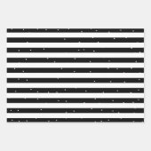 Moderne schwarze und weiße Streifen und rote Herze Geschenkpapier Set (Vorderseite 3)
