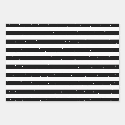Moderne schwarze und weiße Streifen und rote Herze Geschenkpapier Set (Vorderseite 3)