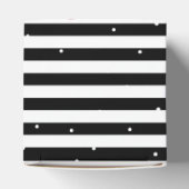 Moderne schwarze und weiße Streifen und rote Herze Geschenkschachtel (Oben)