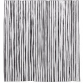 Moderne schwarze und weiße Streifen Wasserfarbe Duschvorhang (Vorderseite)