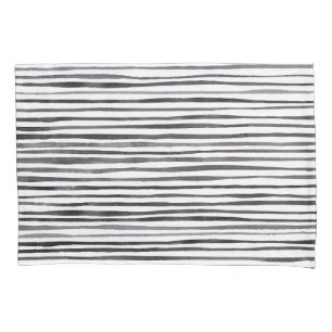 Moderne schwarze und weiße Streifen Wasserfarbe Kissenbezug