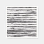 Moderne schwarze und weiße Streifen Wasserfarbe Serviette (Vorderseite)