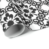 MODERNE SCHWARZE UND WEISSE TILLE GESCHENKPAPIER (Rolleneckpunkt)