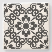 MODERNE SCHWARZE UND WEISSE TILLE STEINUNTERSETZER (Vorderseite)