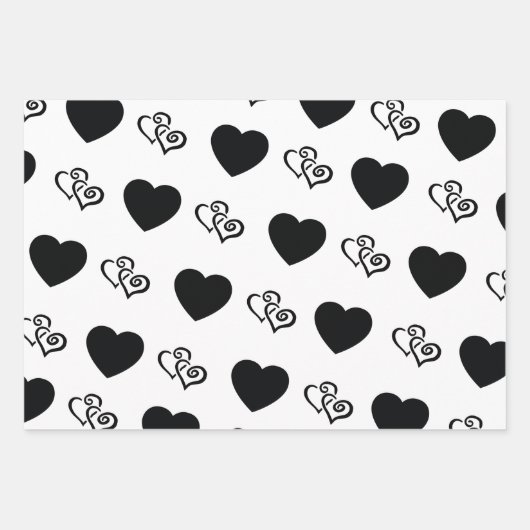 Moderne schwarze und weiße Valentine | Eigenes Fot Geschenkpapier Set (Vorderseite 3)