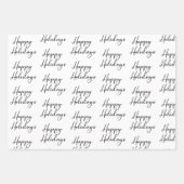 Moderne schwarze und weiße Weihnachtszitate Geschenkpapier Set (Vorderseite)