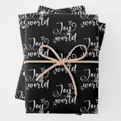 Moderne schwarze und weiße Weihnachtszitate Geschenkpapier Set (Beispiel)